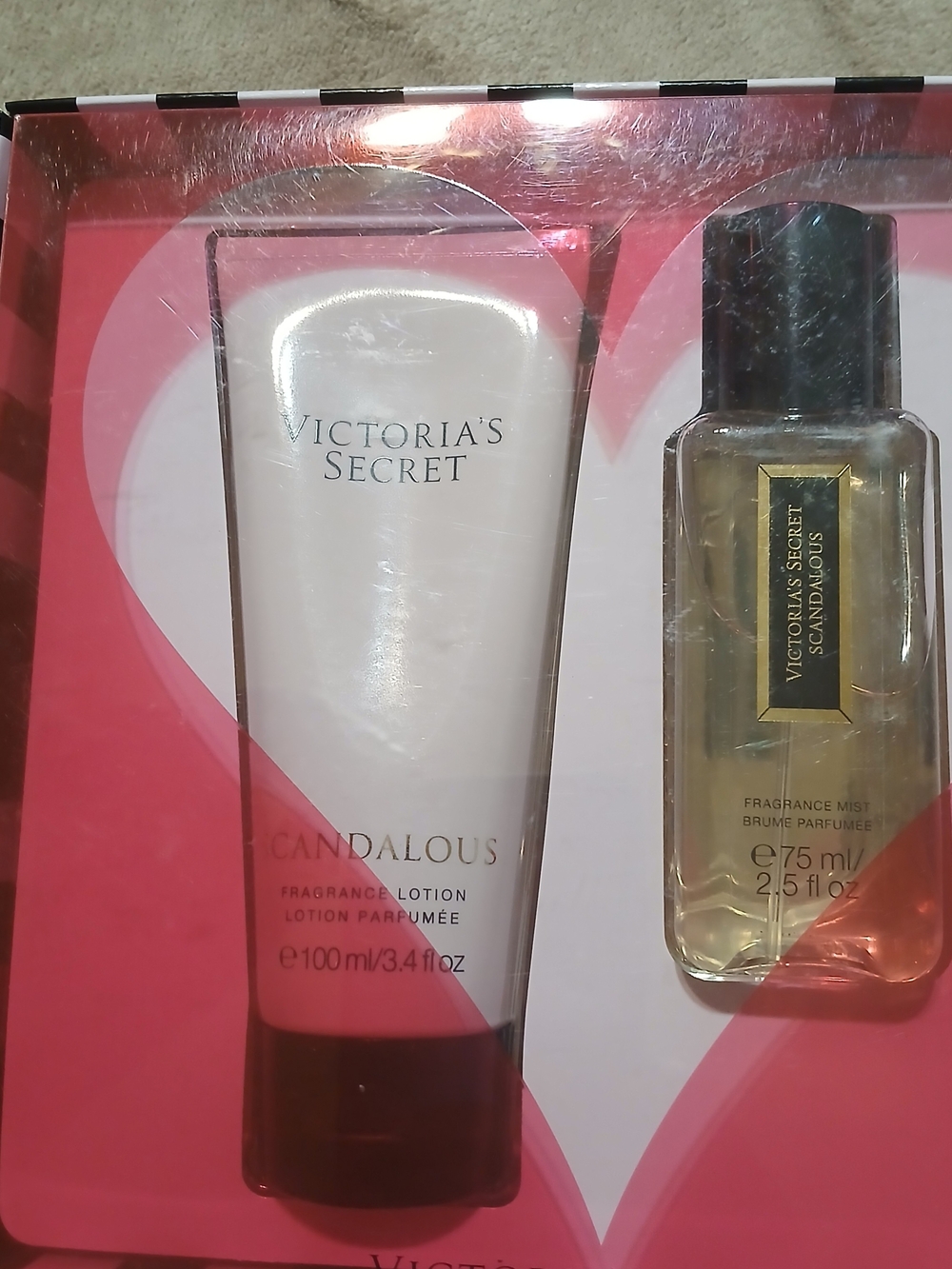 Victoria's Secret Scandalous Fragrance Lotion & Mist Set - Pink and White
